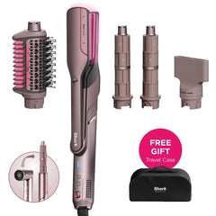 Shark® FlexFusion™ 5-in-1 Air Styler & Straightener – Wet-to-Dry Hair Styling with No Heat Damage (Blush)