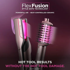 Shark® FlexFusion™ 5-in-1 Air Styler & Straightener – Wet-to-Dry Hair Styling with No Heat Damage (Blush)
