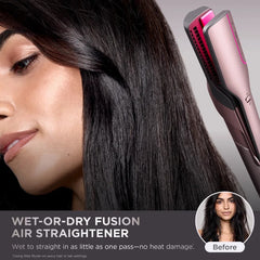 Shark® FlexFusion™ 5-in-1 Air Styler & Straightener – Wet-to-Dry Hair Styling with No Heat Damage (Blush)