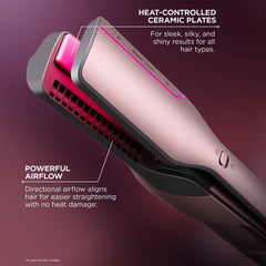 Shark® FlexFusion™ 5-in-1 Air Styler & Straightener – Wet-to-Dry Hair Styling with No Heat Damage (Blush)