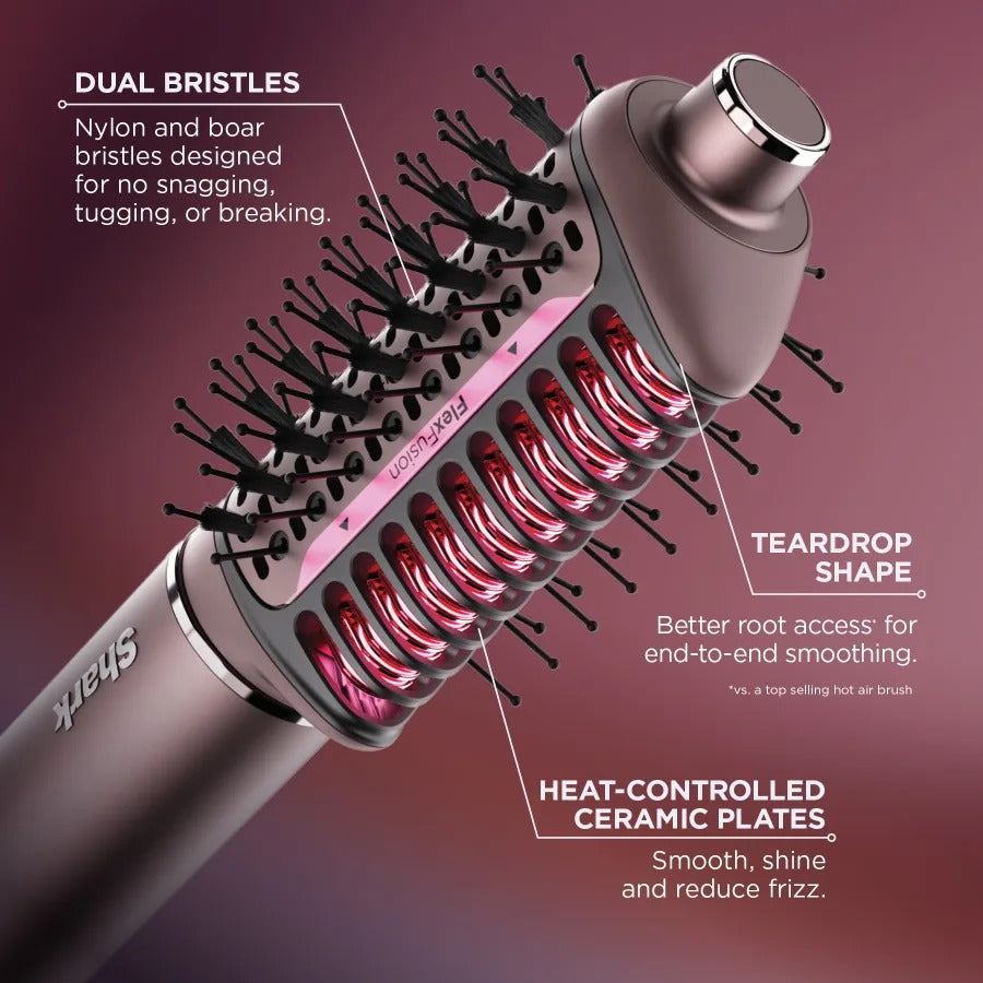 Shark® FlexFusion™ 5-in-1 Air Styler & Straightener – Wet-to-Dry Hair Styling with No Heat Damage (Blush)