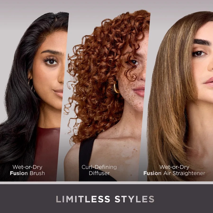 Shark® FlexFusion™ 5-in-1 Air Styler & Straightener – Wet-to-Dry Hair Styling with No Heat Damage (Blush)